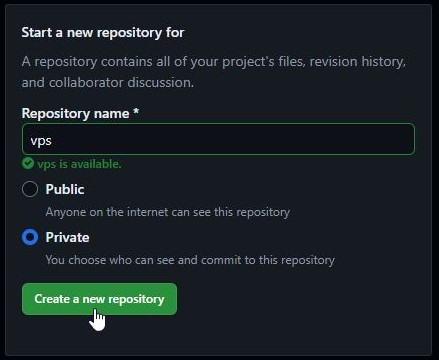 vps gratuita crea una repository su github